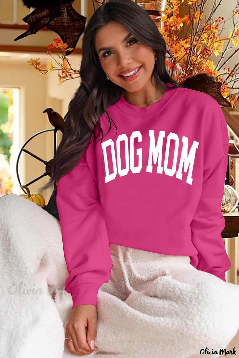 KNEYATTA Dog Mom Sweatshirt Women Dog Lover Sweatshirt Funny Graphic Fall Sweatshirts Mam Pullover Tops - Image 2