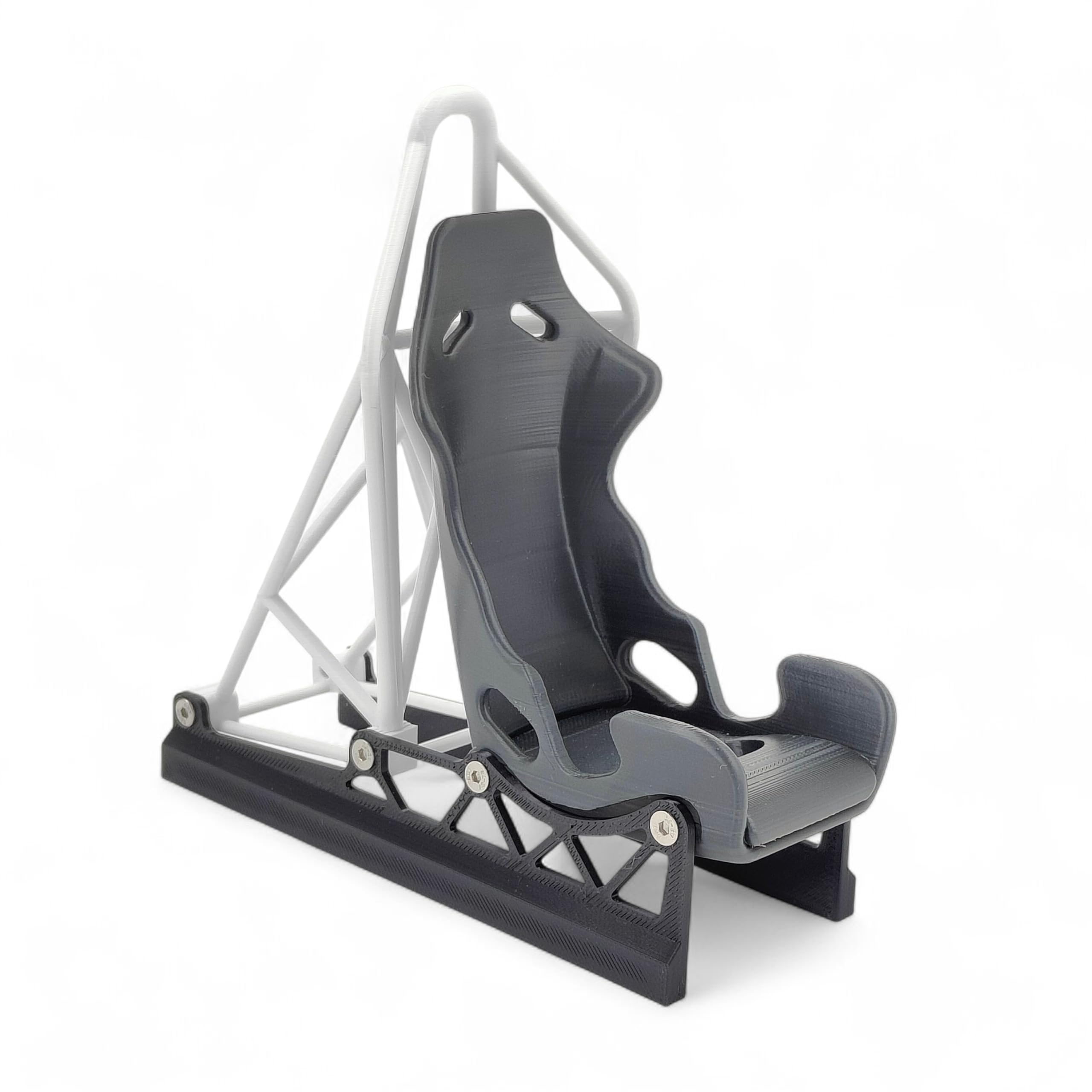Racing Seat Phone Holder | 3D Printed | Roll Cage Frame | Charging Slot | Stable Design | for Desk or Shelf | Gift for Car & Racing Fans | Compatible with iPhone & Android Phones (Serious White)-image-36