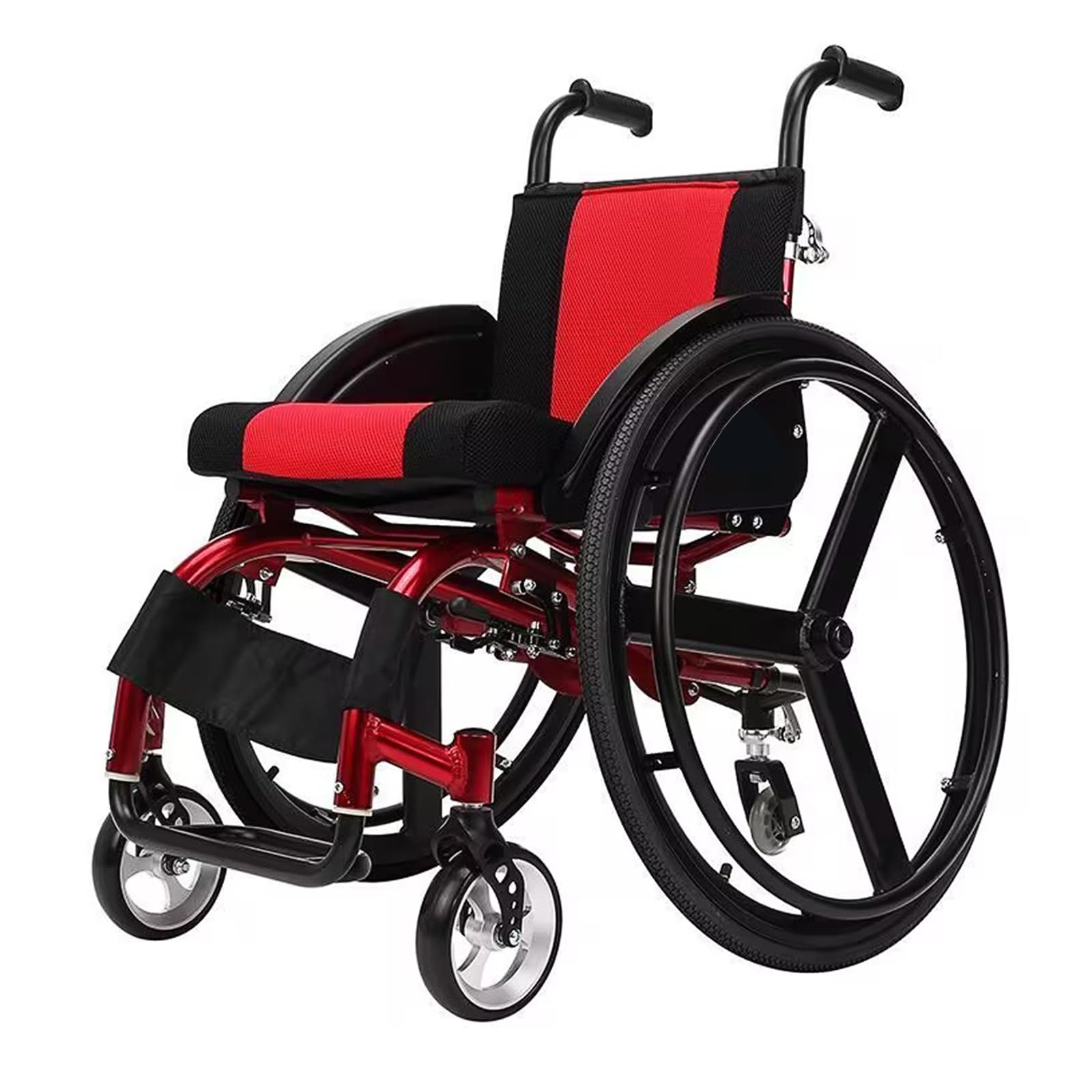 Silla De Ruedas Deportiva Ligera Plegable,Silla De Ruedas De Aleación De Aluminio,reposapiés oscilante, Altura Regulable,sillas De Ruedas Manuales Autopropulsadas(B)