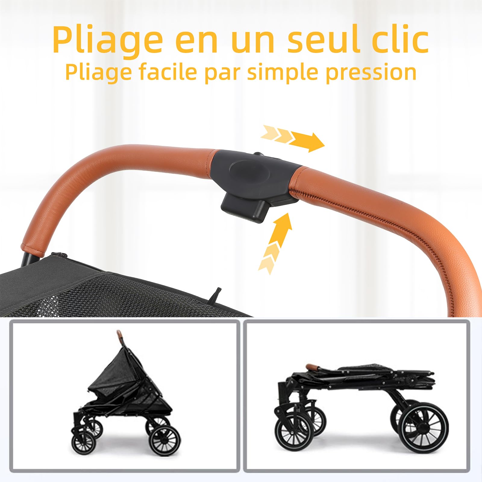 Passeggino per cani gatti, passeggino per cani, trolley per cani pieghevoli, passeggino per gatti di grandi e medie dimensioni, trolley per cani con finestra in rete, cinture di sicurezza