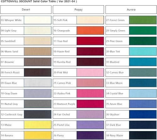 Miniatura 4 de COTTONVILL Tela de acolchado de algodón sólido 30 unidades (3 yardas, 21 rosas)