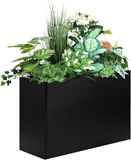 Talustool Heavy Duty Steel Raised Planter Box 30x12x24" Adjustable Shelf Rust-Resistant Indoor Outdoor Garden Planter for Patio Balcony Deck