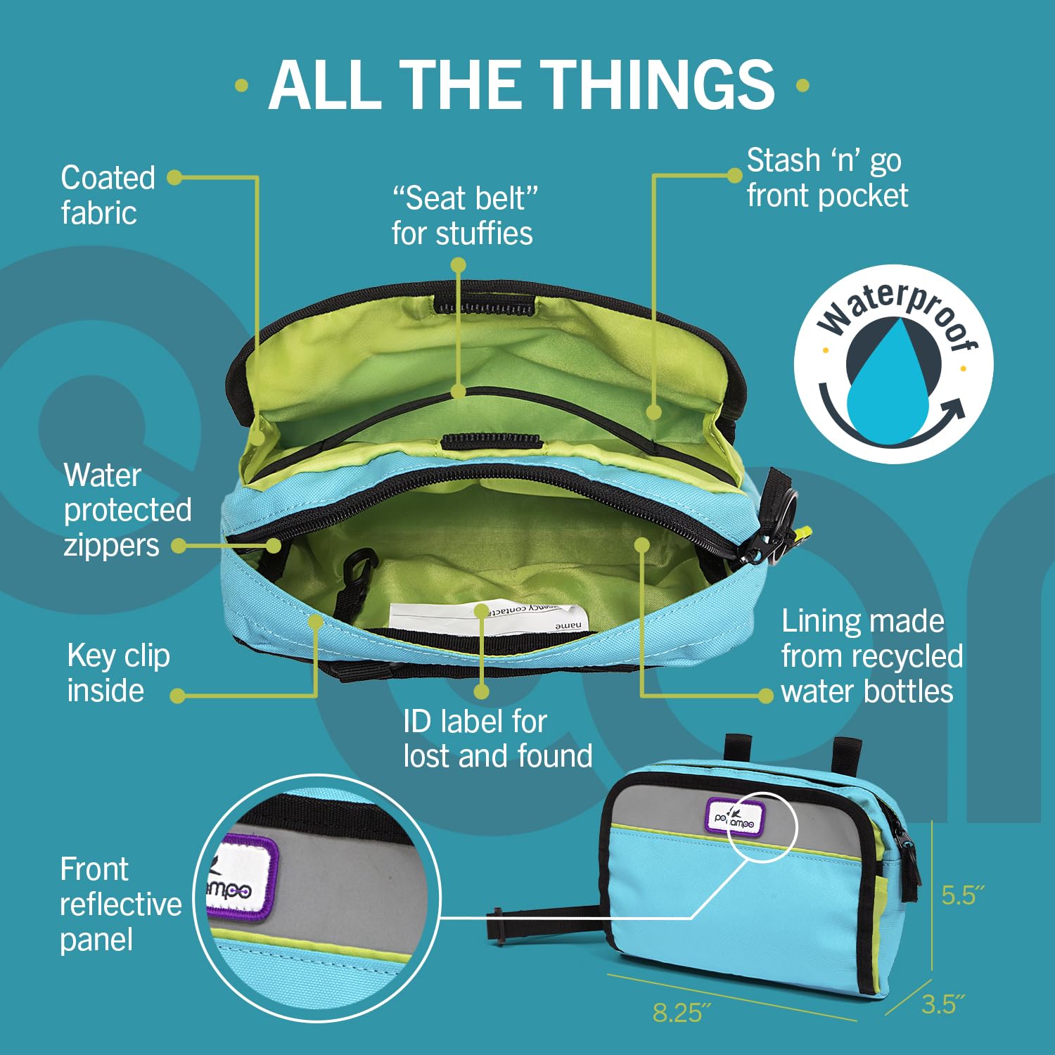 Po Campo Kids Bicycle Bag - Speedy Front Frame Bike Handlebar Bag