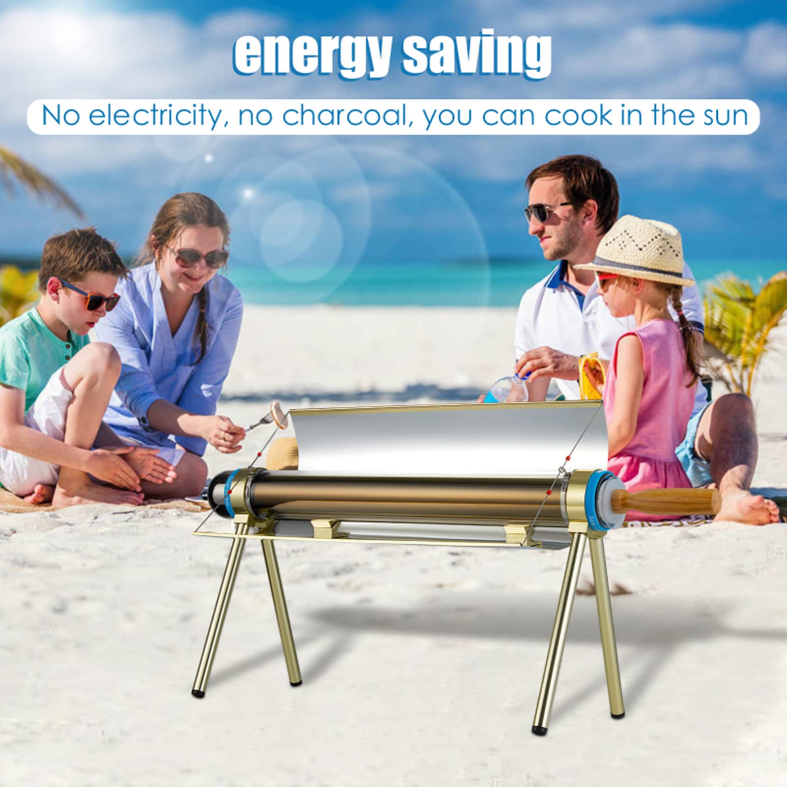 RSGK Parrilla Solar para Acampar, Horno Solar Multifuncional Estufa Portátil Utensilios De Cocina para Acampar Y Equipo De Supervivencia, para Mochileros Y Caminatas