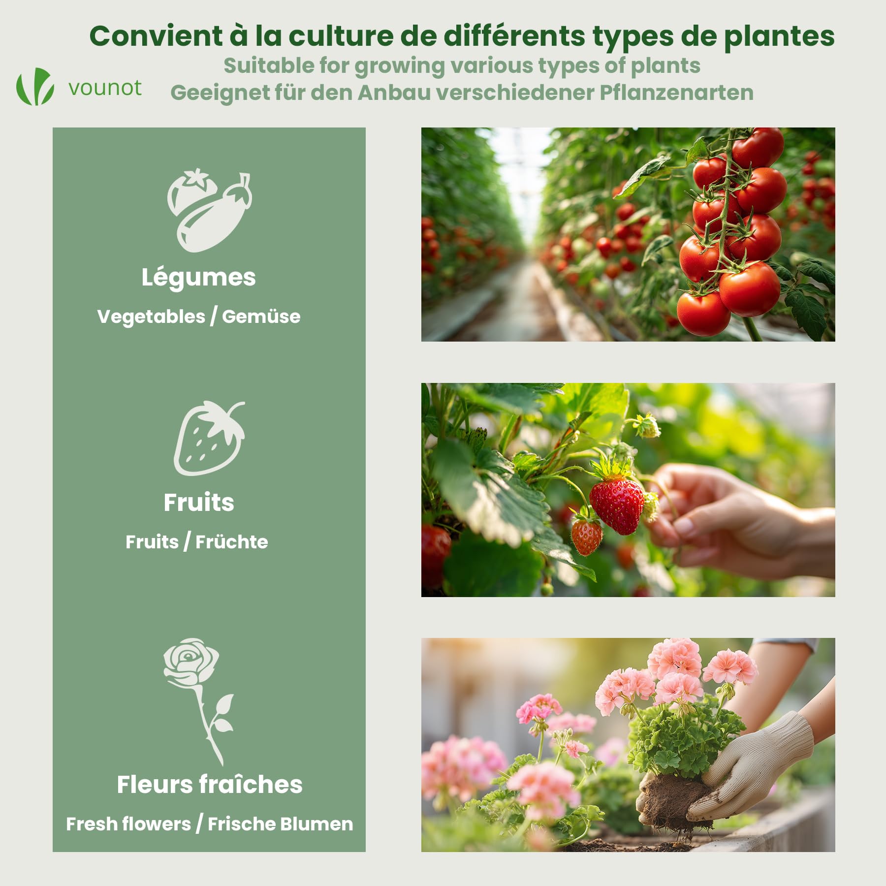 VOUNOT® Mini Serra da Giardino a Tetto a Punta 270x90x90cm, con 3 Finestre Laterali Avvolgibili, Copertura in PE Rinforzato 135g/m² e Telaio in Acciaio, per Orto, Pomodori, Fiori, Verdure, Bianco