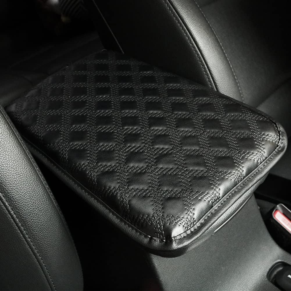 FEimaX Auto Center Console Cover Car Armrest Covers Waterproof Arm Rest Seat Box Protector Covers, PU Leather Pad Universal for Most Vehicle, SUV, Truck, Cars
