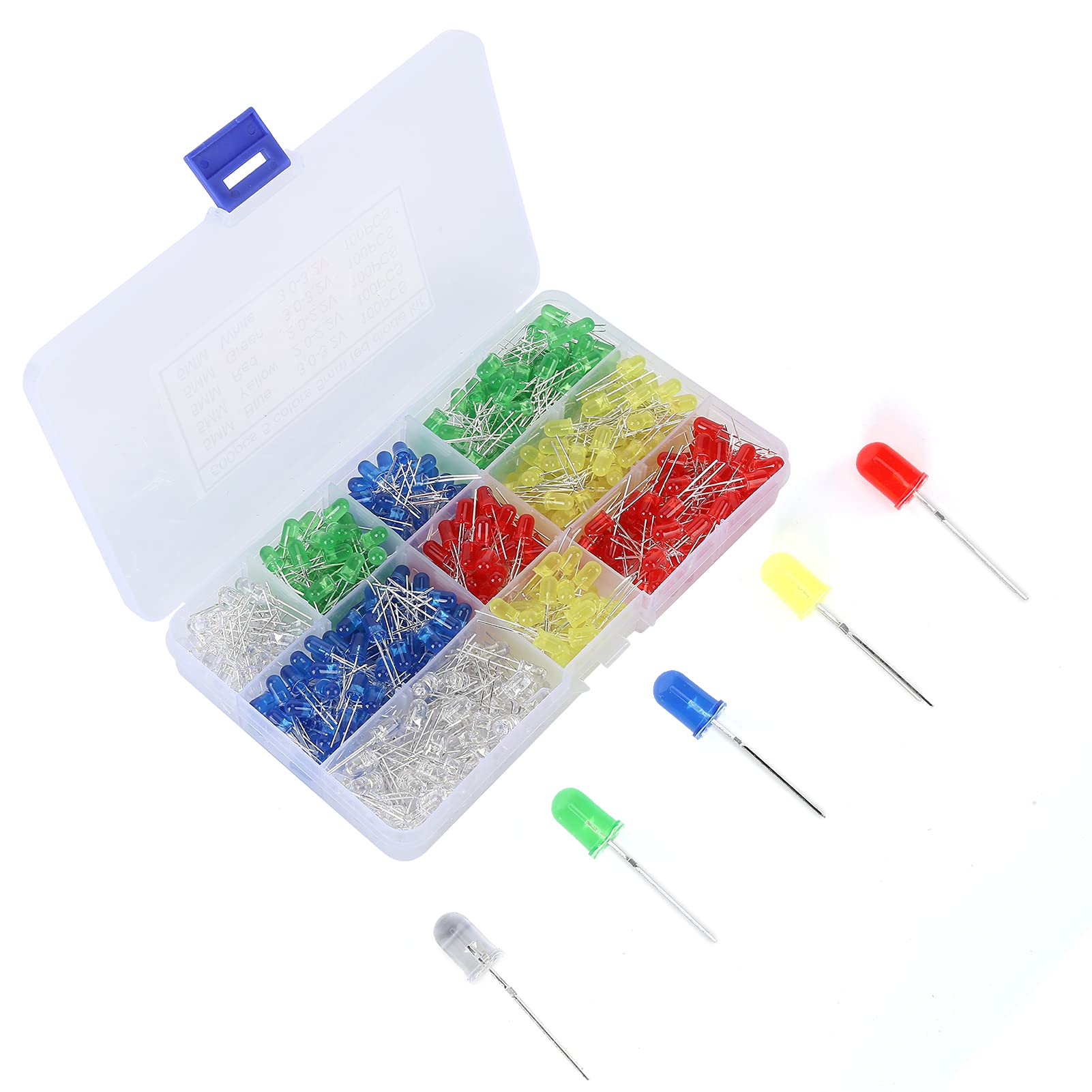 led Diodes, Short Feet Inline Super Bright Light 500Pcs LED Lamp Beads Chibitronics Round Head 5mm for Signal Indicators for Car Decoration