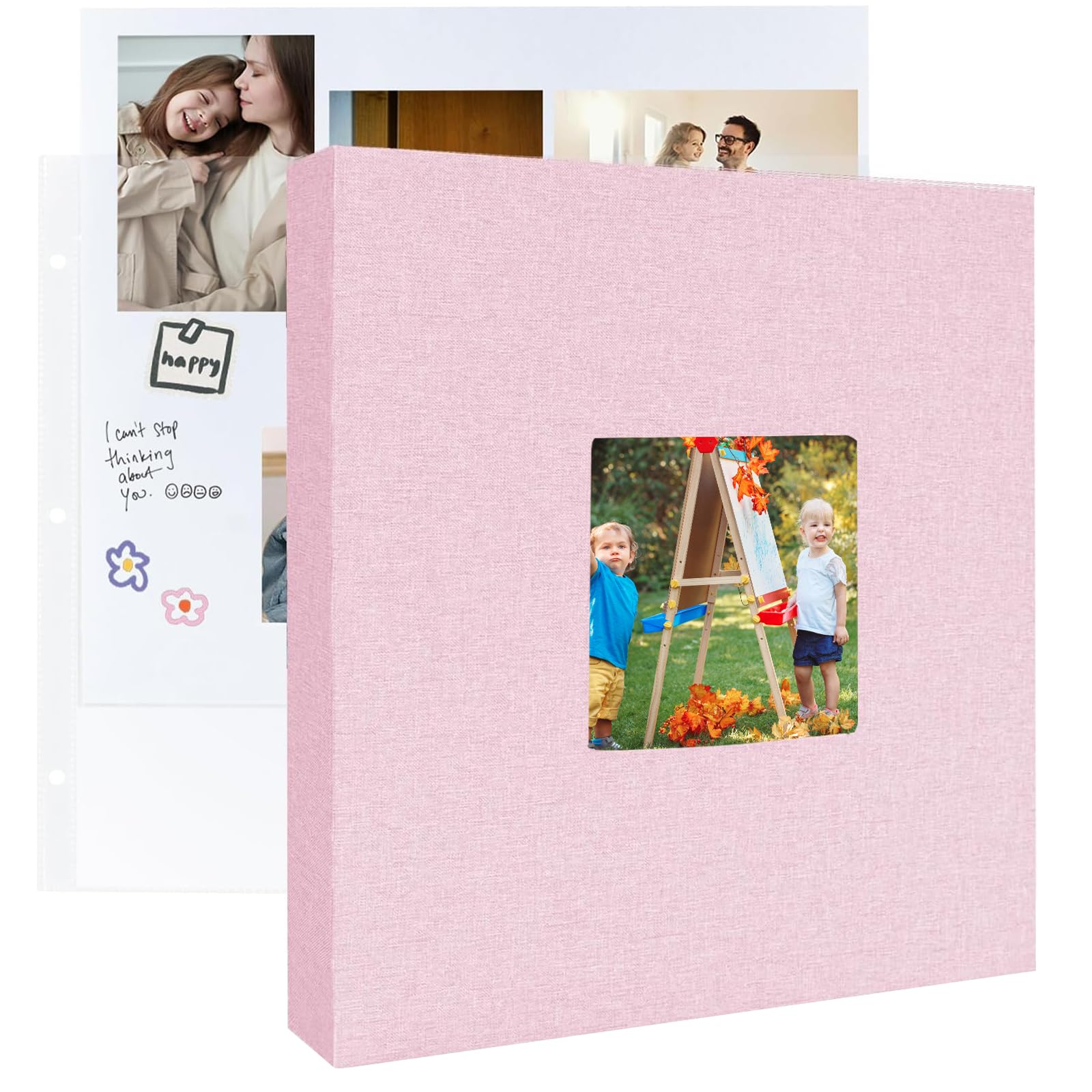 Album do scrapbookingu, rozmiar 21,6 x 27,9 cm, 3 pierścienie, 30 plastikowych kieszeni, 60 białych stron wewnętrznych, album na zdjęcia podróżne, 21,6 x 27 cm