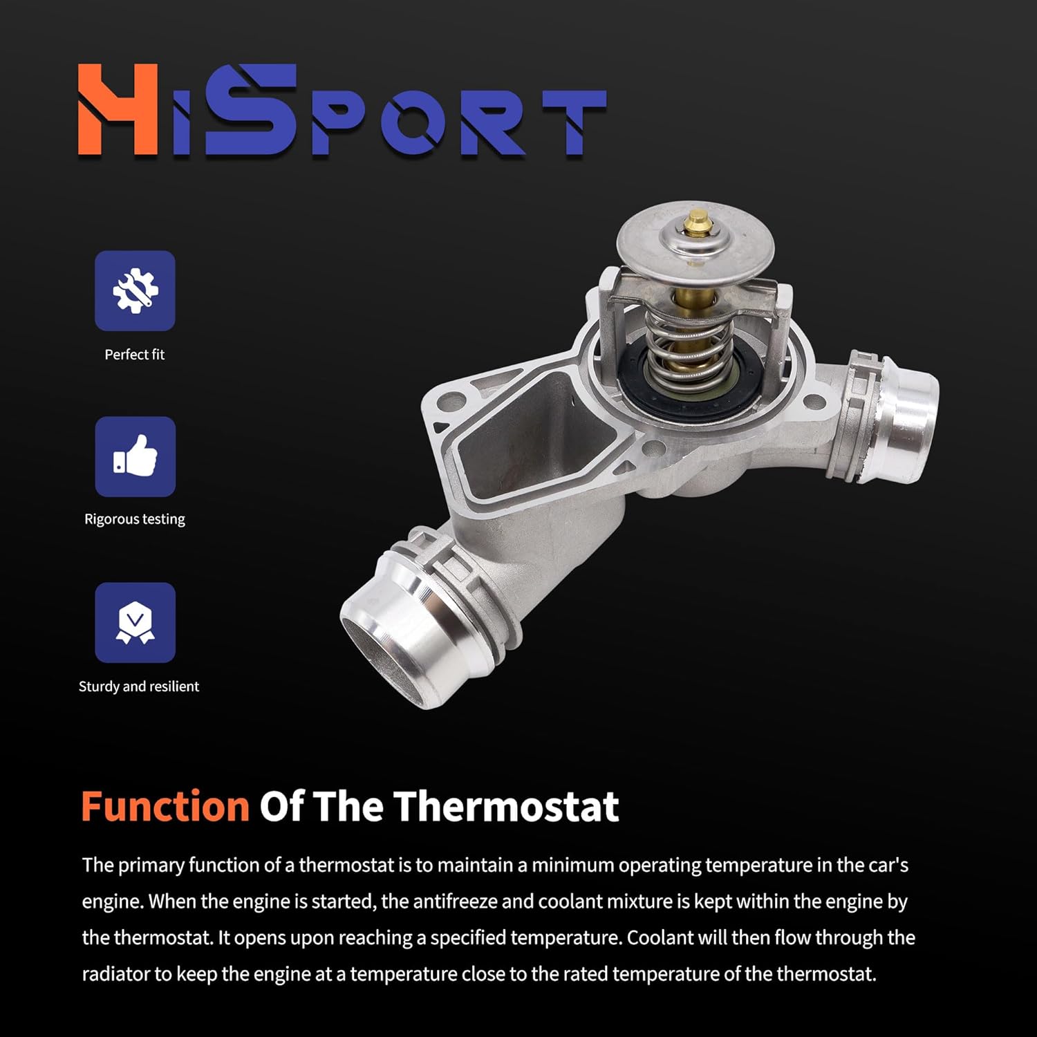 HiSport Engine Coolant Thermostat Housing Assembly 11537509227 - Compatible with BMW 323Ci 323i 325Ci 325i 325xi 328Ci 328i 330Ci 330i 330xi 525i 528i 530i X3 X3 X5 Z3 Z3 Z3 Z4 Z4 1999-2006