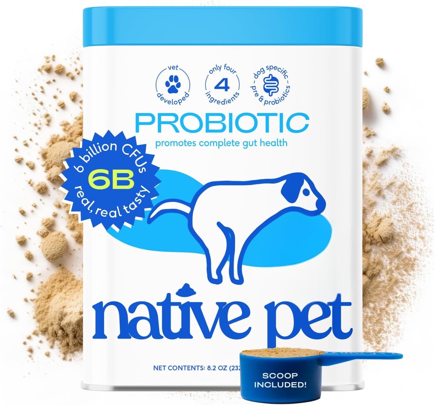 Native Pet Probiotics for Dogs – Dog Probiotics Powder for Digestive Health, Gut Support, & Immune Boost – Vet-Formulated Powder for Maximum Potency with Digestive Enzymes & Prebiotics – 60 Scoops Native Pet Probiotics for Dogs – Dog Probiotics Powder for Digestive Health, Gut Support, & Immune Boost – Vet-Formulated Powder for Maximum Potency with Digestive Enzymes & Prebiotics – 60 Scoops