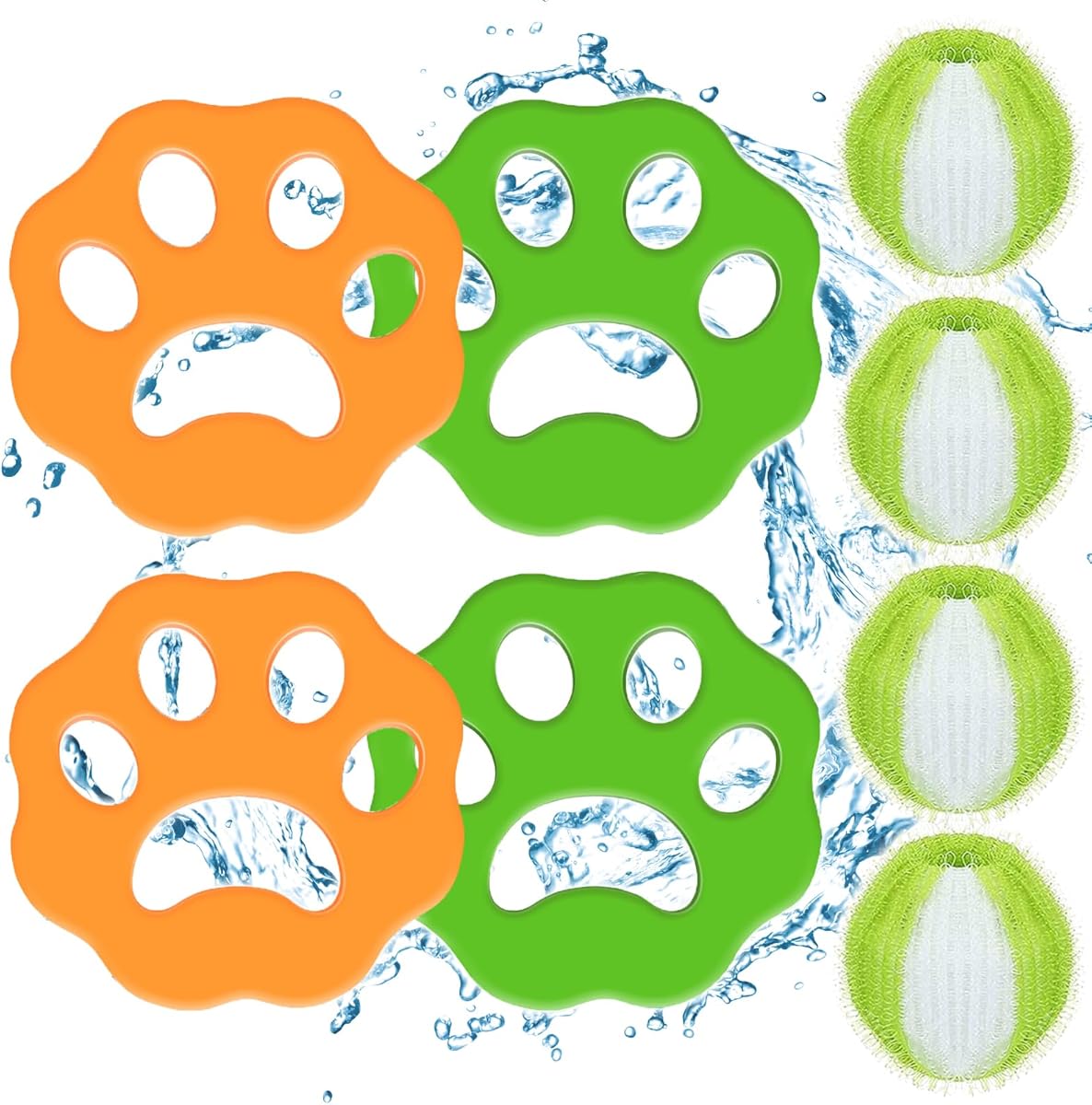 Pet Hair Remover for Laundry, Laundry Balls Hair Catcher Washing Machine Lint Remover Reusable - Pet Fur Laundry Catcher Hair Remover for Bedding Clothes Laundry（8pcs）