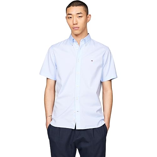 Tommy Hilfiger Short Sleeve Poplin Regular Fit, Men's Button Down Shirts