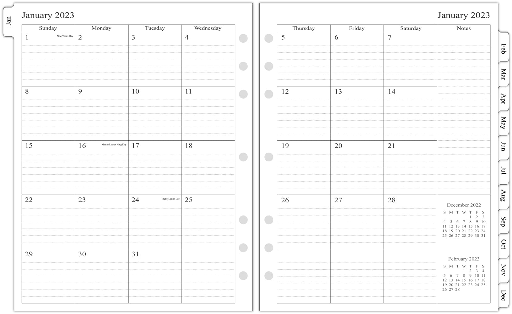 Amazon.com : 2022-2023 Monthly Planner Refill Folio Size, July 2022 to  December 2023, Two Pages Per Month, 8-1/2" x 11", Size 5 : Office Products