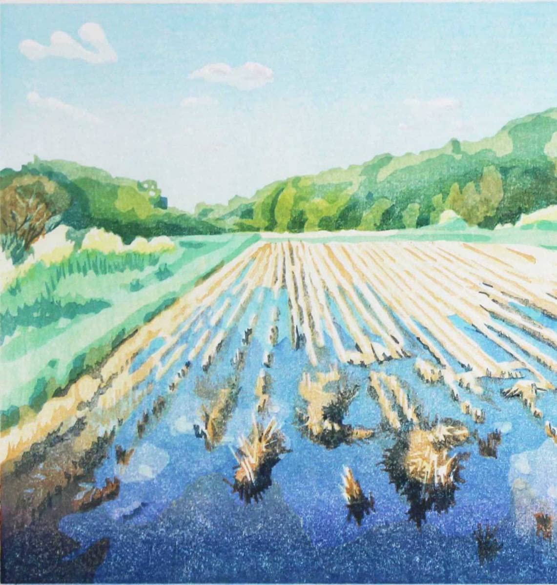 Amazon.co.jp: 壬生川純一 (Mibugawa Junichi) 1973年 木版画 秋