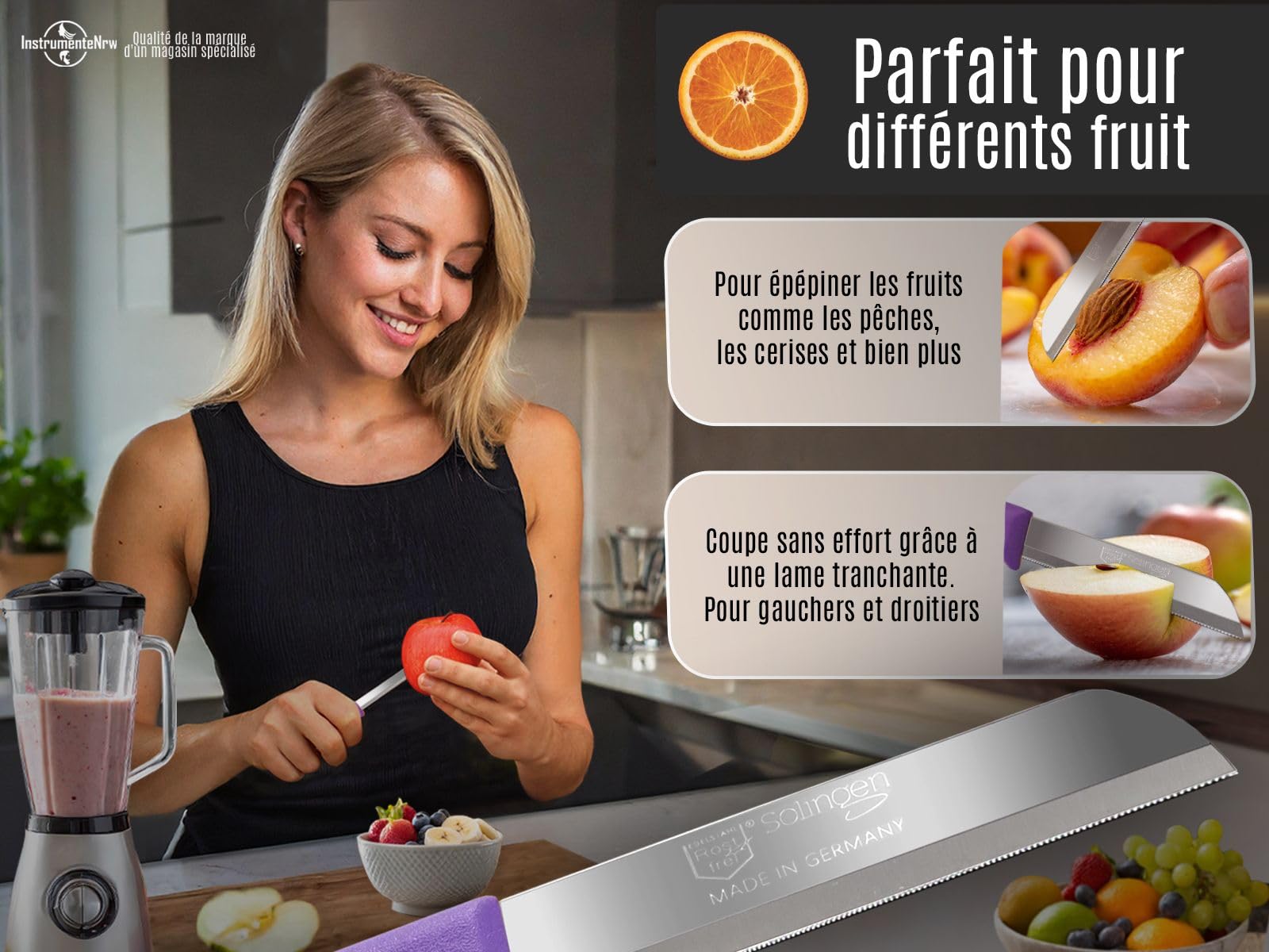 Set De 4 Couteaux De Cuisine Solingen - Couteaux à Légumes, Fruits Et Office Fabriqués En Allemagne