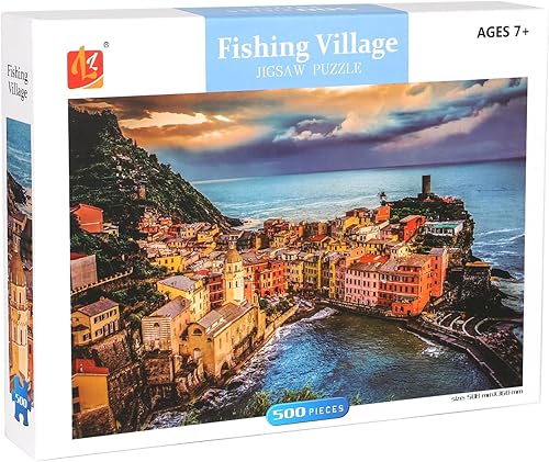 Miniatura 7 de Rompecabezas de 500 piezas para adultos Cinque Terre Sunset paisaje desafiante rompecabezas de escena natural, rompecabezas duros, gran regalo,