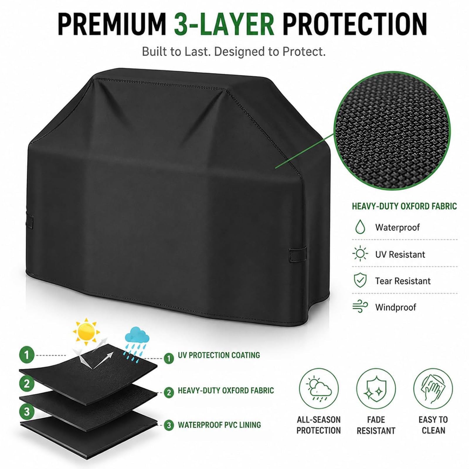 Copertura Barbecue per Burnhard Big Fred Deluxe+ Series 4 2025-2026+ | Impermeabile e Anti-UV, Resistente al Vento, Chiusura con Coulisse, Protezione Tutto l'Anno, Cuciture Rinforzate