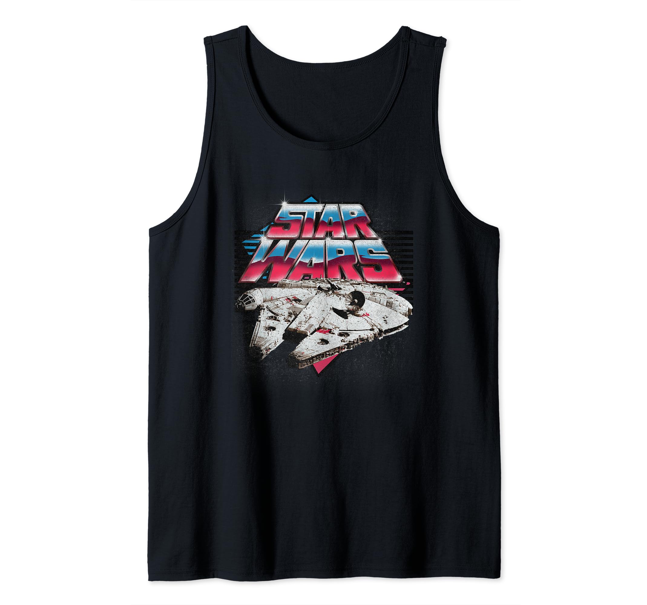 Star Wars Millennium Falcon Chrome Logo Tank Top, Black