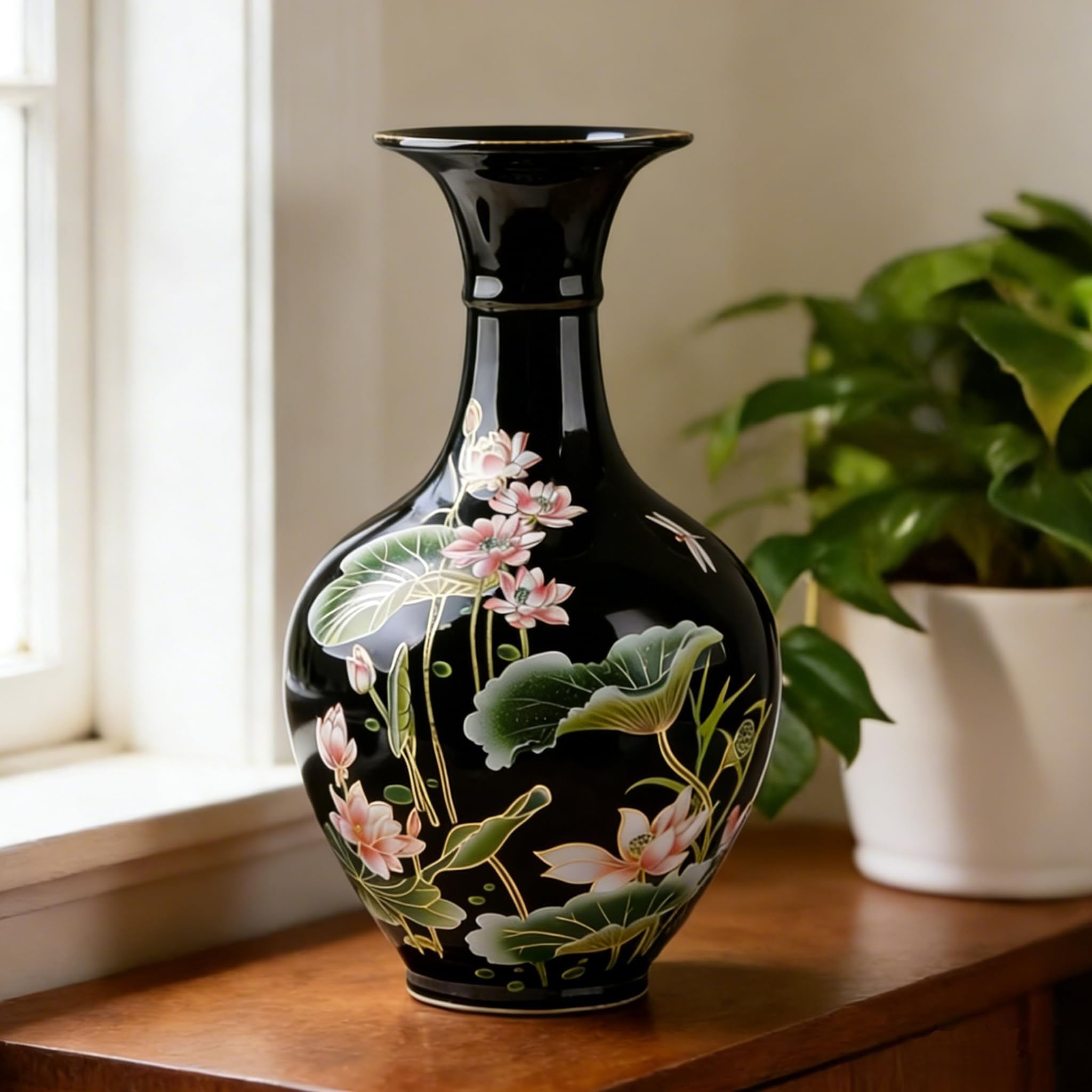 Best Large Asian Vase Picks for 2026 2 TOSPHU 9.45'' China Style Decorative Vase, Classic Ceramic Vases for Art Home De — product photo