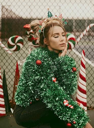 Miniatura 10 de HEIDKRUEGER Diademas de Mardi Gras con purpurina de payaso con flor de lis diadema esmaltada dije de carnaval letra aro para el cabello accesorio