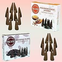Vista 204 de TRUMIRI Incense Cones - Combo Pack of 20 Cone Incense - 10 Nag Champa + 10 Palo Santo - Insence Cones - Incense Cones Scented - Cone Incense Scents