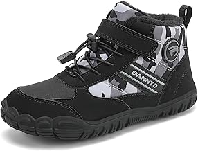 DANNTO Kinder Winterschuhe Winter Barfußschuhe Jungen Mädchen Winterstiefel Warm Gefüttert Schneestiefel