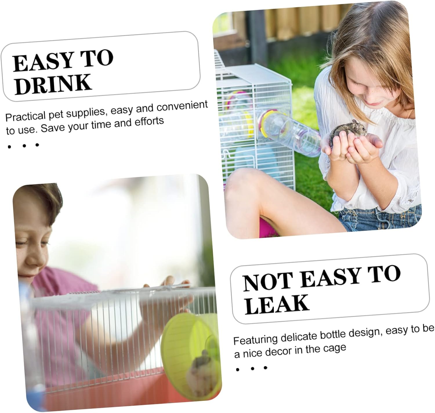 Automated Watering Kettle for Small Pets Hamster Accessory Vertical Water Bottle Leakproof Design