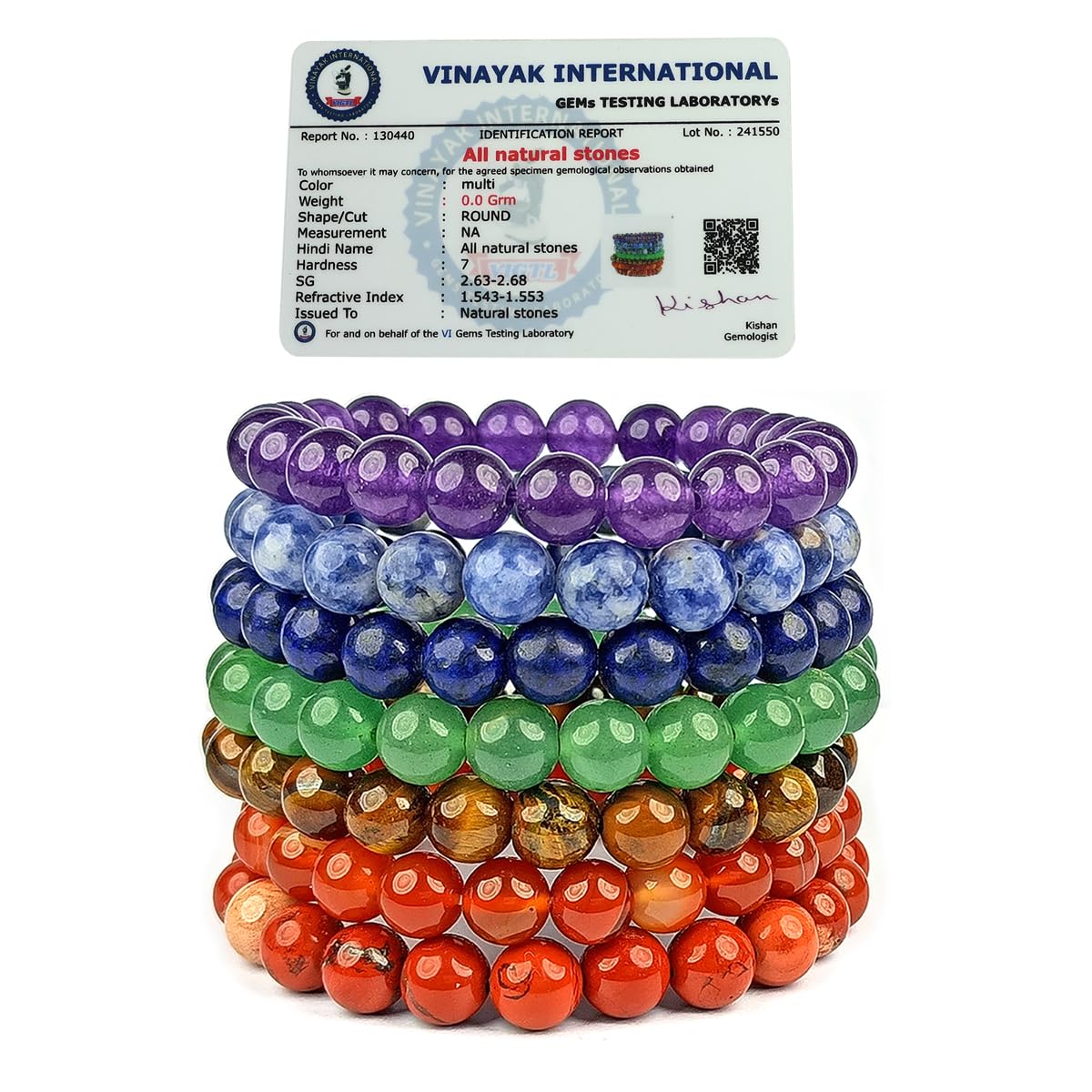 Buy Reiki Crystal Products Certified Natural 7 Chakra Bracelet 