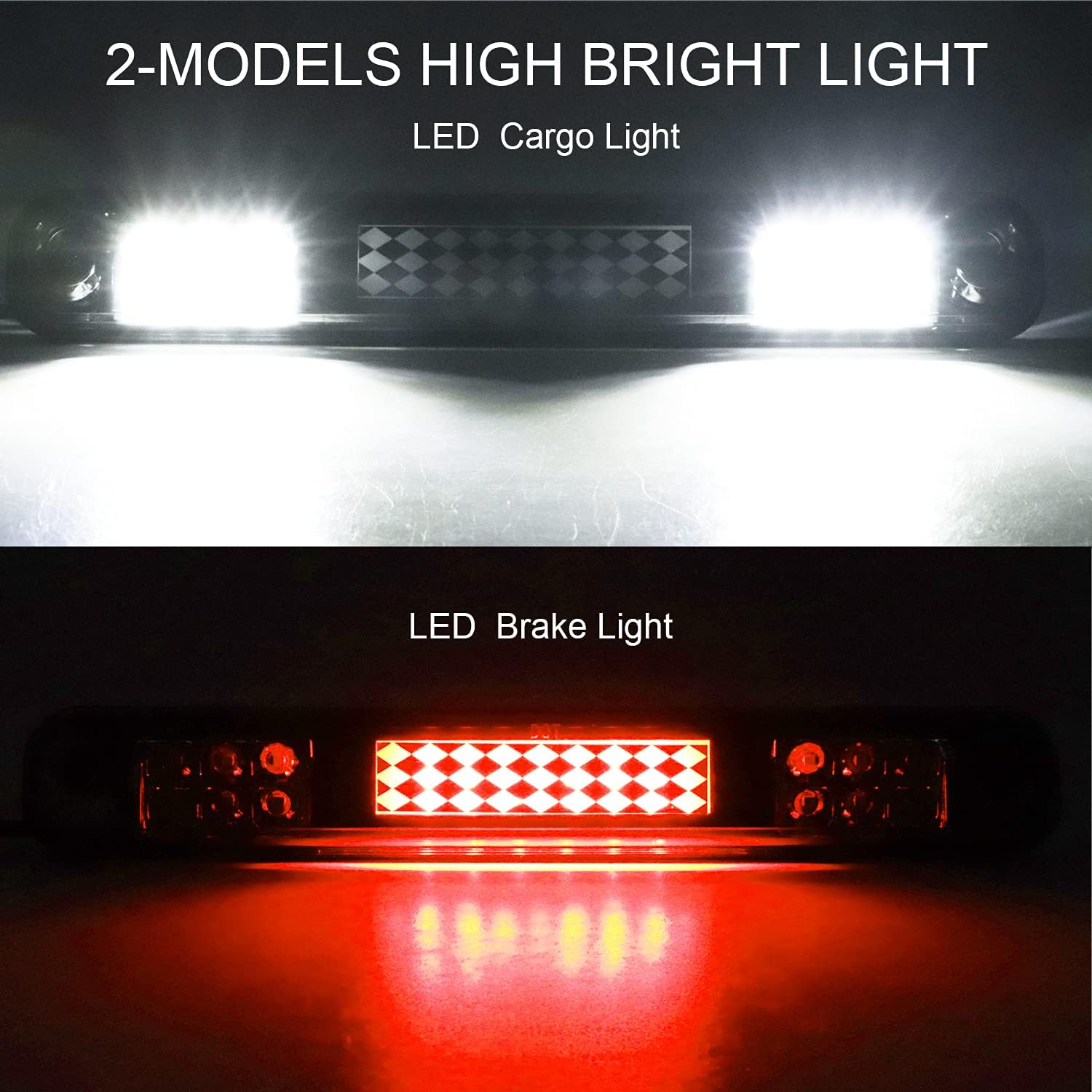Tresound 3rd Third Brake Light for 1988-1999 Chevy/GMC C1500 C2500 K1500 K2500 Silverado Blazer LED Cargo Lamp High Mount Stop light (Chrome Housing Smoked Lens)