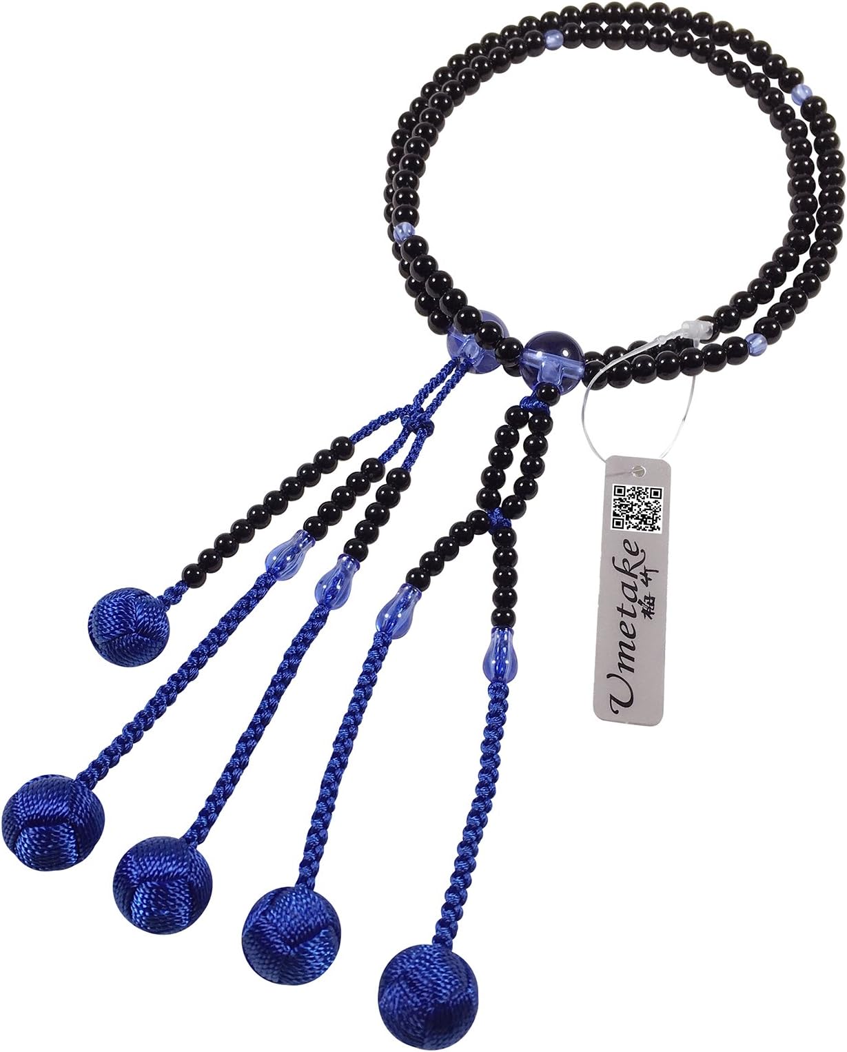 Umetake Buddhist Nichiren Prayer Beads juzu Senior Plastic Agate PC Blue craystal and Royal Blue Woven Balls ojuzu Bag Free of Charge