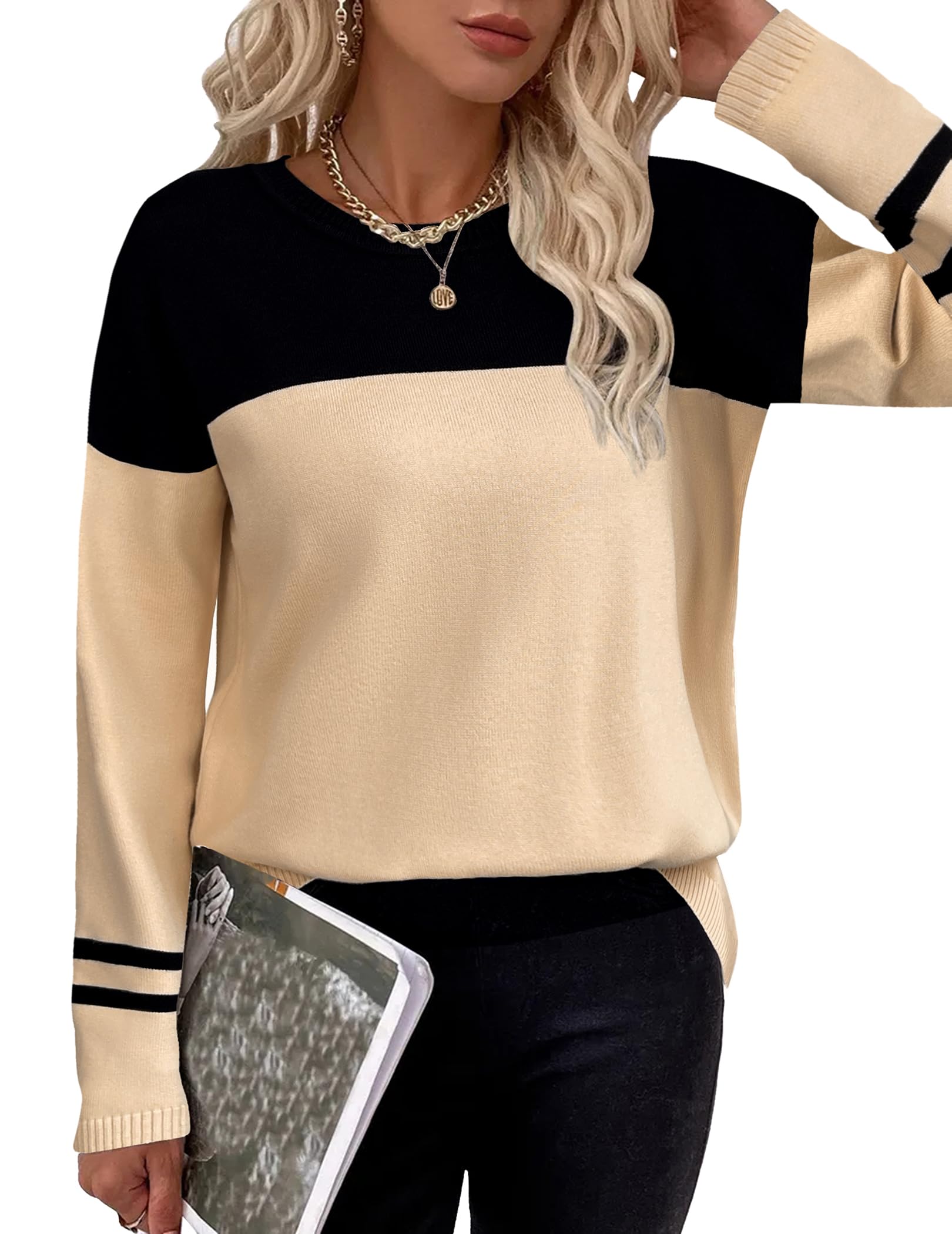 Zeagoo Maglioni per le donne Abiti autunnali Trendy 2025 Camicie a maniche lunghe Bussiness Casual Knit Pullover Maglione Top