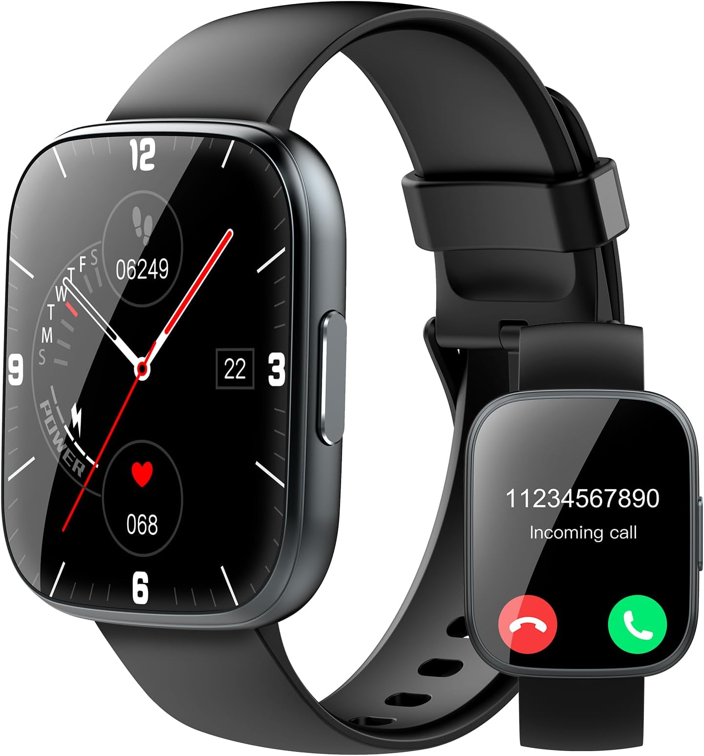 Smartwatch voor Herren en Dames, 1,85 Smartwatch met Bluetooth Bellen, 110 Sportmodi, 24/7 Hartslag & SpO2 Monitor, IP68 Waterdicht, Slaapanalyse, Geschikt voor Android & iOS