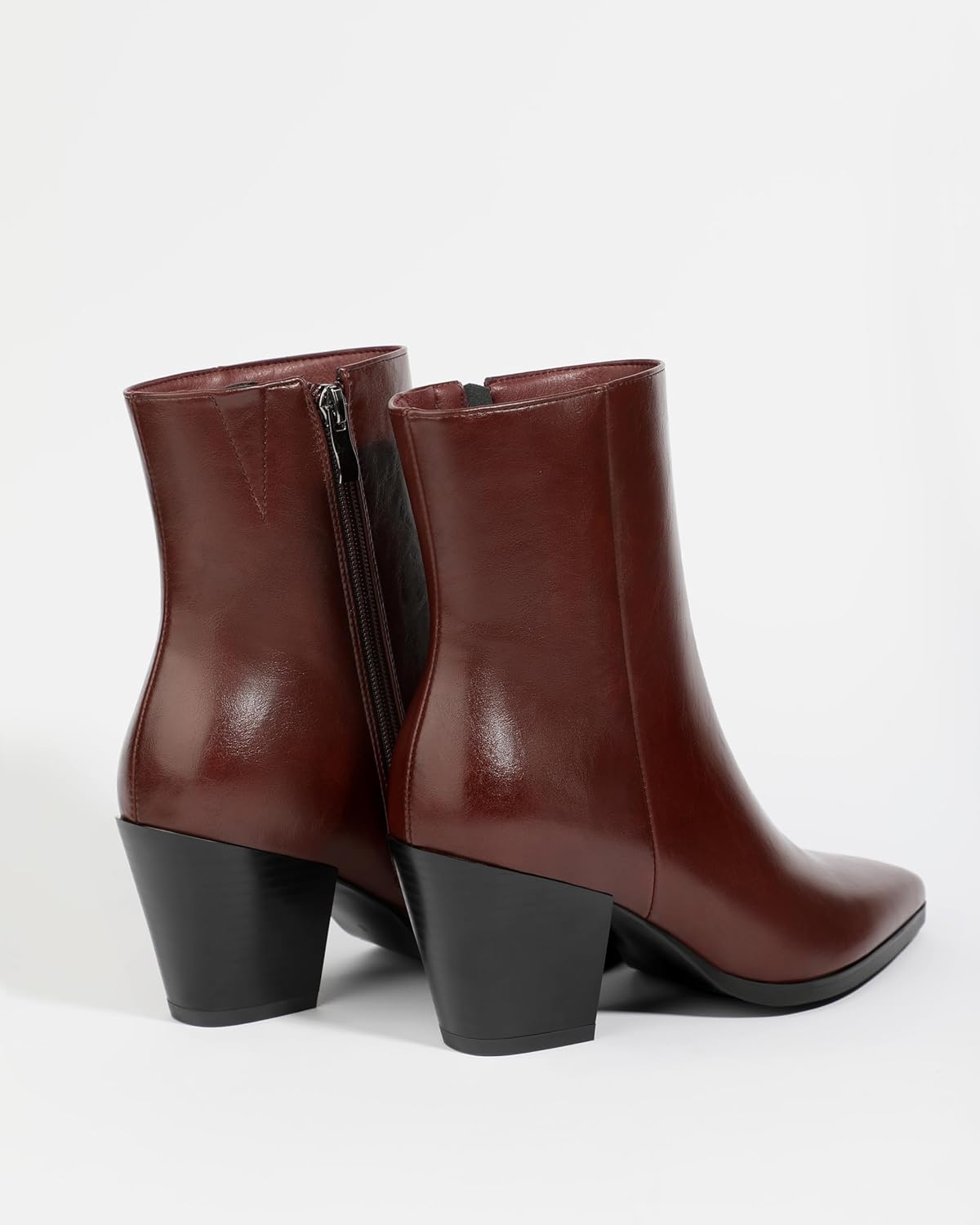 NUMALEO Womens Ankle Boots Chunky Low Heel Pointed Toe Heeled Booties Side Zipper Comfy Fall Winter Boots 2.5" Dress Shoes - Image 6