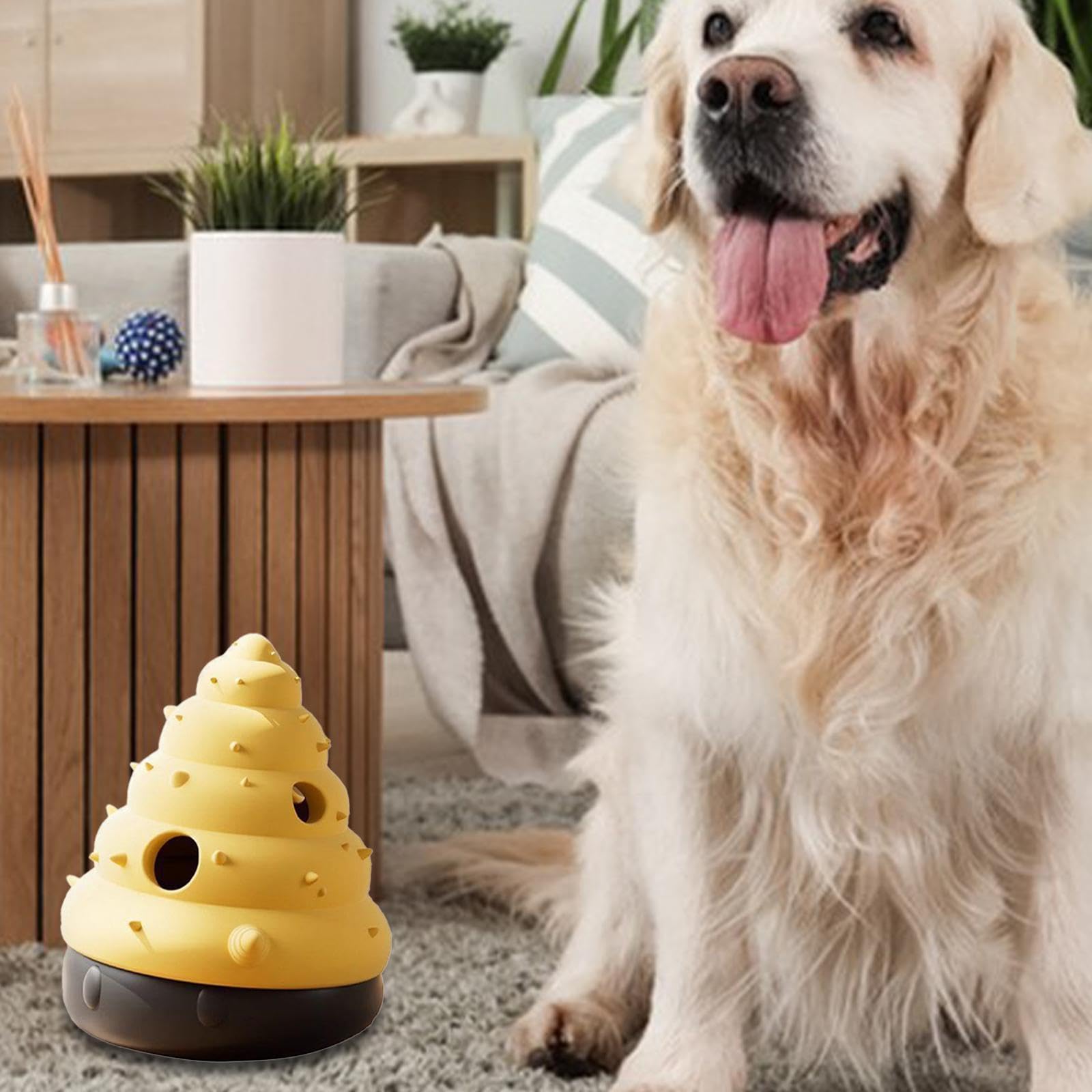 F Fityle Balle Distributrice de Friandises pour Chien Jouet Distributeur de Croquettes Puzzle Éducatif en Silicone Anti-Morsure Adapté à La Mastication Réducti, Conque