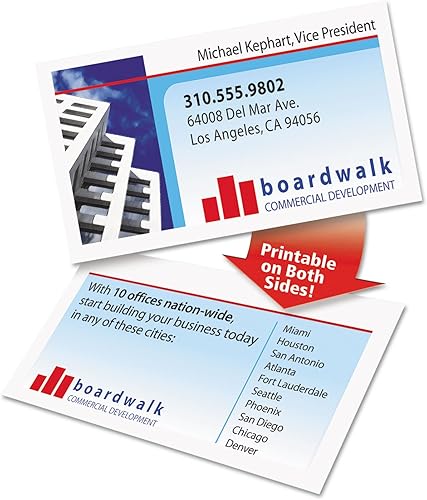 Miniatura 3 de Avery 5877 Tarjetas de presentación, impresora láser F, 400BX, 3-12 pulgadas x 2 pulgadas, color blanco