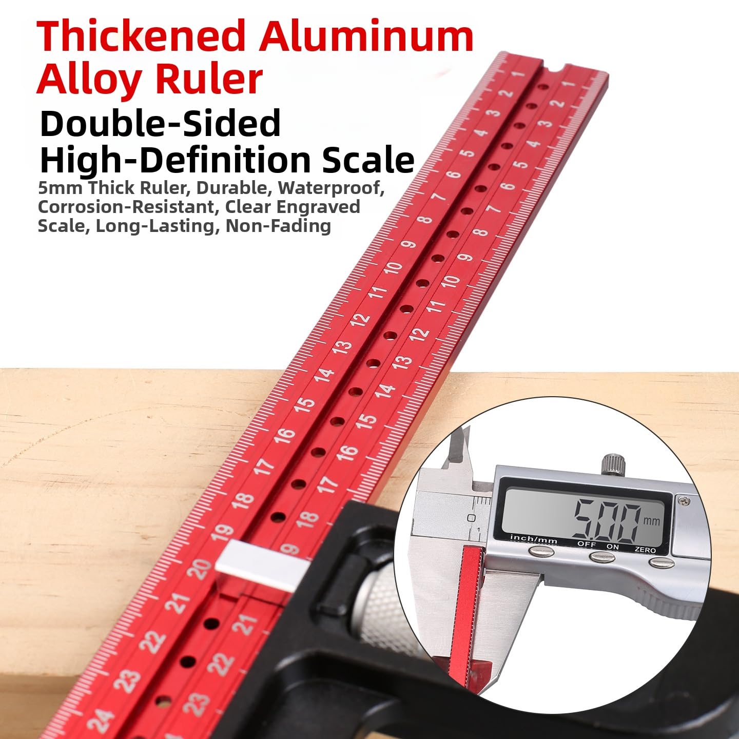 Squadra da Falegname 400mm Lega Alluminio Angoli