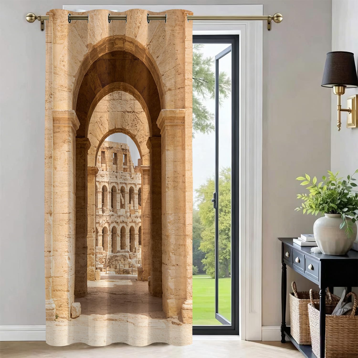 Rideau de porte isolant thermique anti-froid 3D monument 106x203cm