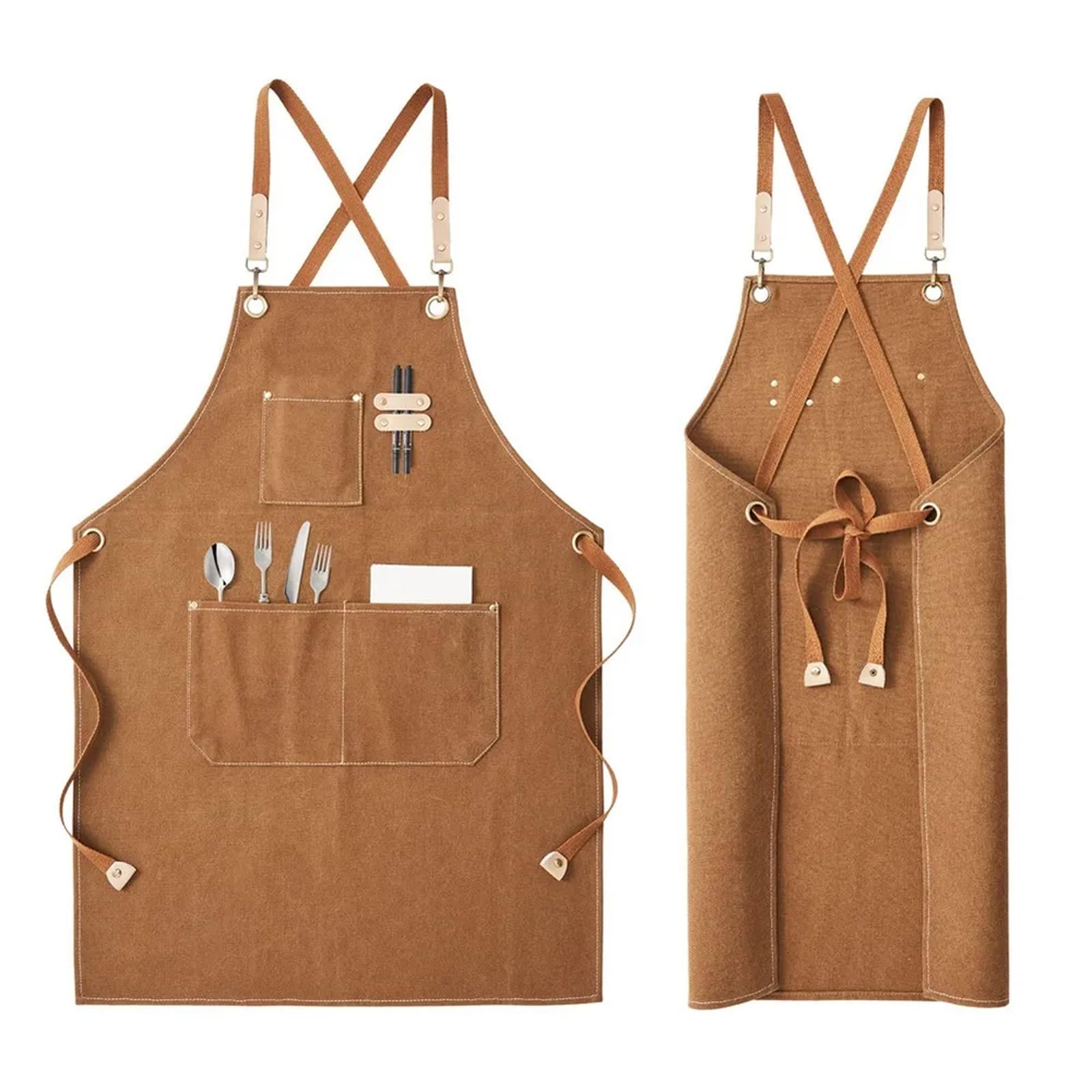 Delantal Cocina Hombre, Delantal Cocina Mujer, Delantal, Delantal Cocina, Delantal Masterchef Personalizado, Delantales de Lona, Con 3 Bolsillos, Adecuado para Cocinas Domésticas, Bares, Pastelerías