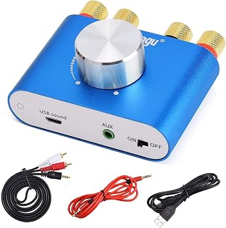Facmogu F900S Mini Bluetooth 5.0 Digital Amplifier, 2 Channel 80W+80W HiFi Stereo Audio Amp, USB Sound Card Stereo Audio Amp Receiver with AUX/USB/Bluetooth Input (No Power Supply)