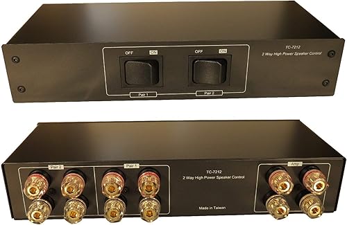 Interruptor selector de alta potencia de 2 zonas par de altavoces con conectores banana chapados en oro, grado audiófilo