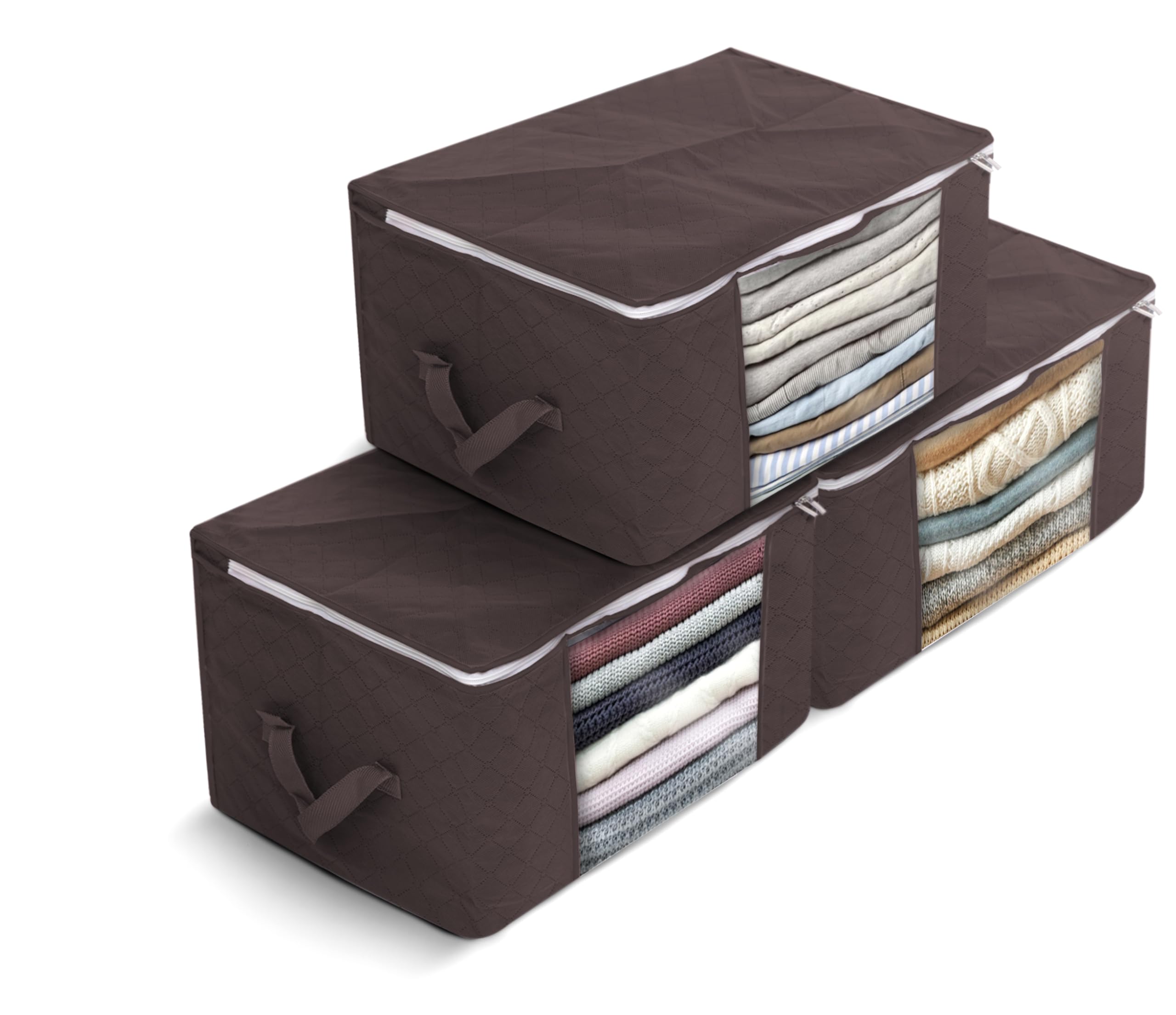 Delka 90L Storage Bags with Lids, Large Storage Boxes with lids, Storage Unit for Clothes Duvets, Blankets, Toys