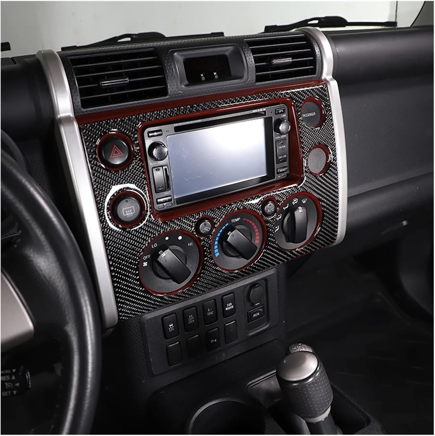 車内中央制御装飾ステッカー トヨタ FJクルーザー 2007-2021年式対応 カーアクセサリー ソフトカーボンファイバー(Styl