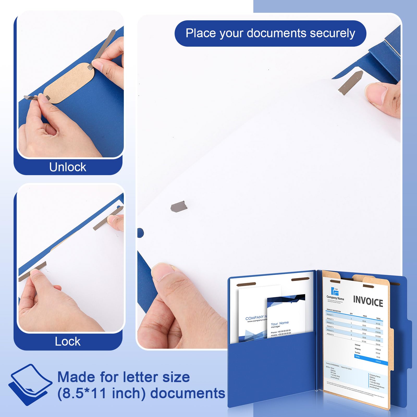 Aazon.co : Skyyge 48 Pcs Classification Folders Letter Size, 2 Divider Pressboard File - View #5