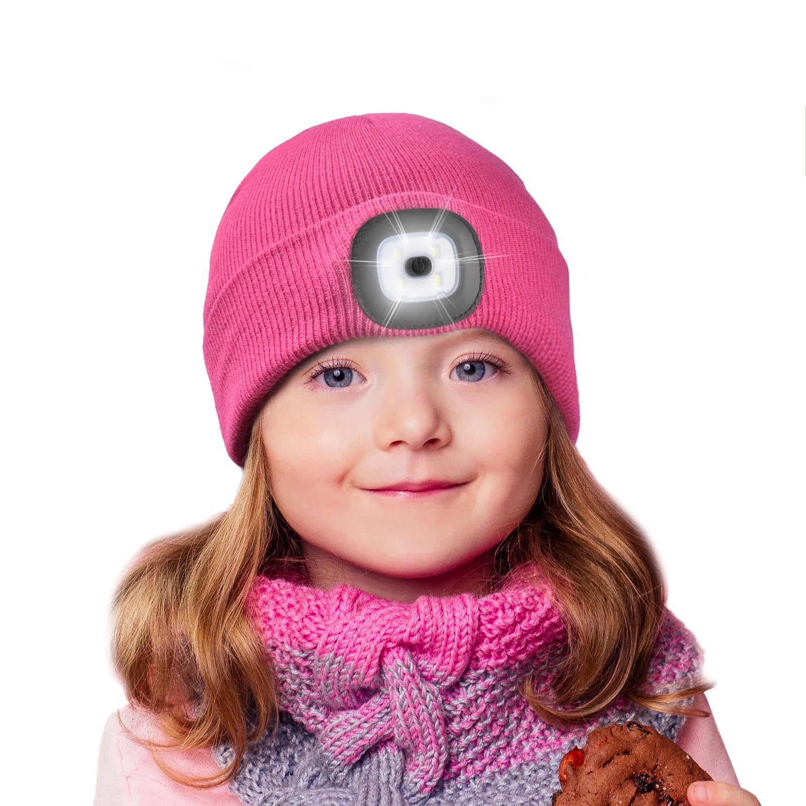 Etsfmoa Unisex Beanie with The Light,Gifts for Kids Boys and Girls Children USB Rechargeable Headlamp The Cap