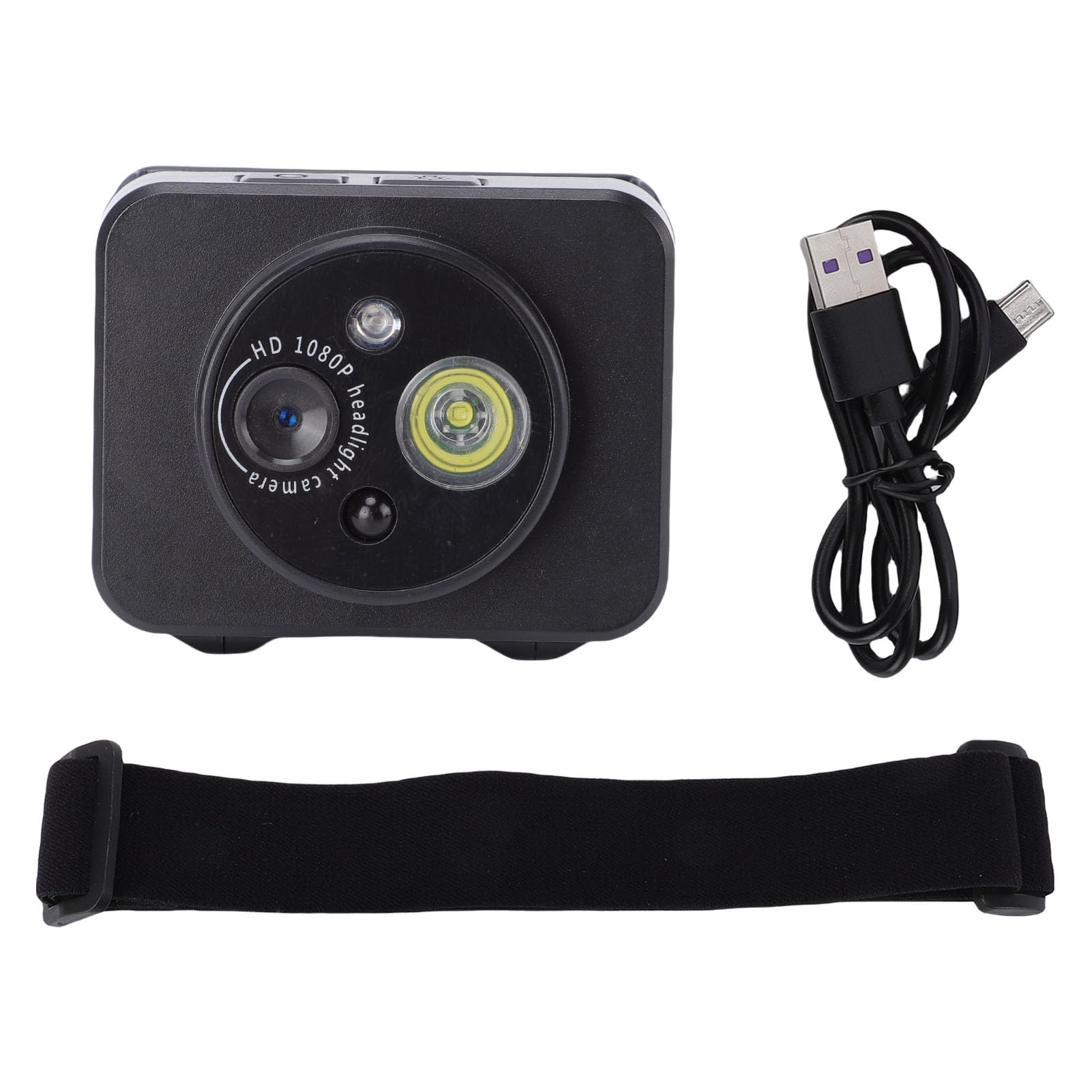 Sxhlseller Cámara Montada en la Cabeza con Luz LED, Cámaras Head de 2MP 1080p para Grabaciones, Cámara de Video de Cuerpo Portátil para Deportes Al Aire Libre Nocturnos (64G)