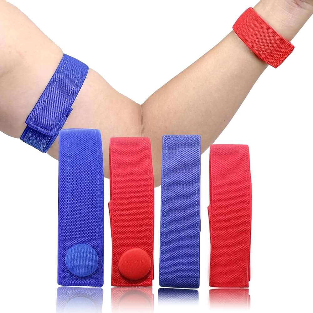 Amazon.co.jp: 4個セット止血帯 （赤*2+青*2）止血バンド 透析用