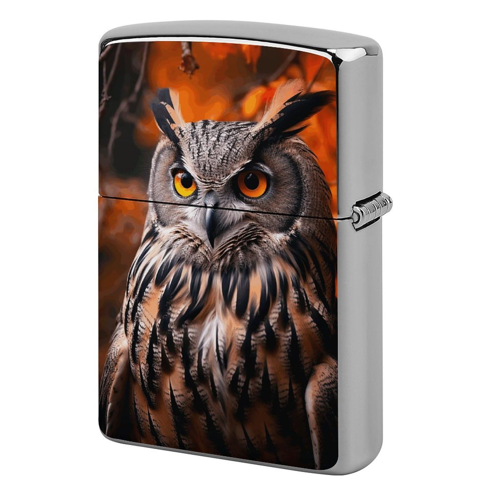 Owl Lighter Case Vintage Metal Lighter Cover Reusable Lighter Protective Sleeve Unique Design Personalized Lighter Sleeve Holder Against Dust and Scratches