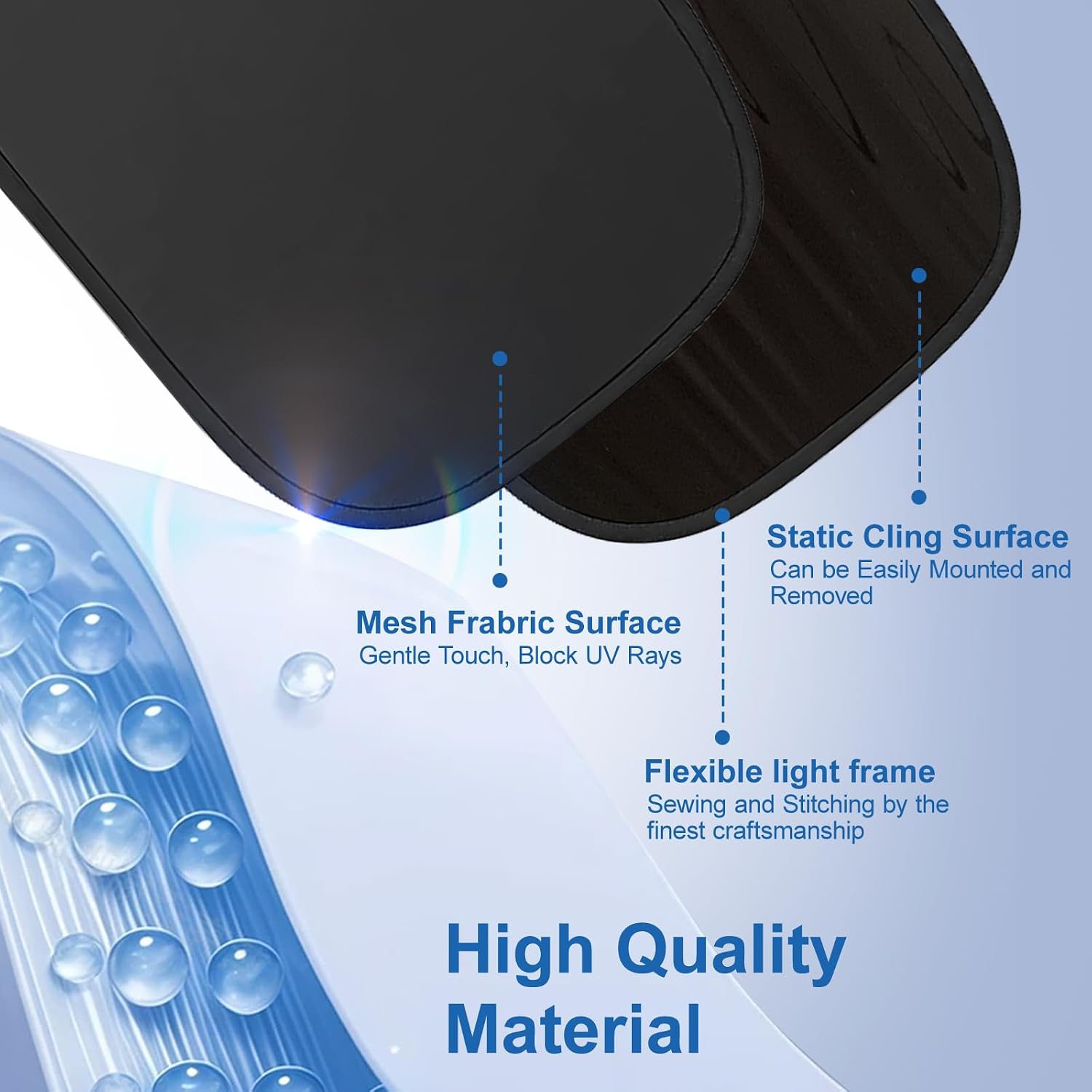 2PCS Car Window Shade, 17" x 14" Static Cling Car Side Window Covers for Baby, Anti-UV Cars Window Sun Shade, Folding Auto Window Shade and UV Rays Protection, Rear Side Window Sun Shade Accessories