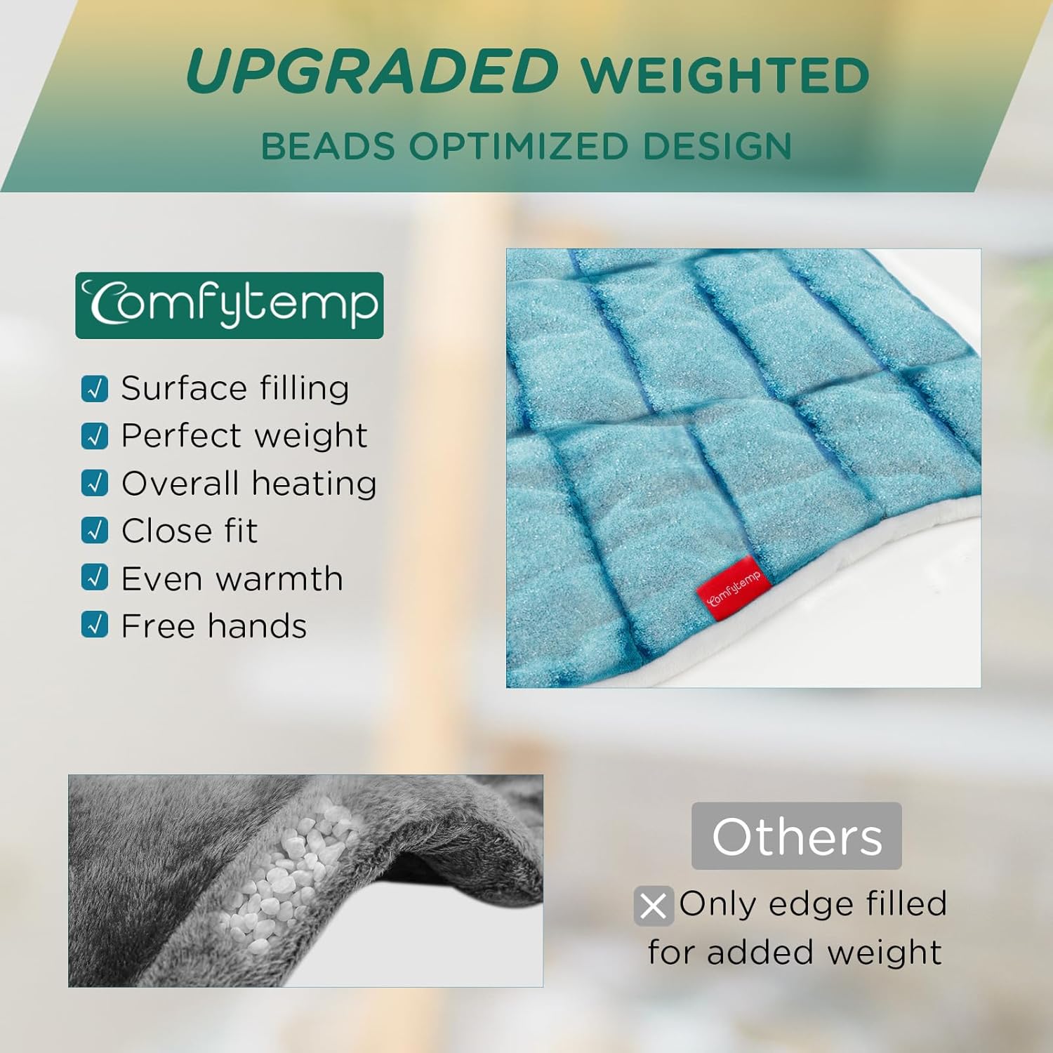 Comfytemp Heating Pad for Neck and Shoulders and Back, 2.6lb Weighted Electric Heat Pad FSA Eligible, Large HSA Heated Wrap, 9 Heat Settings & 11 Timer, Valentines Birthday Gifts for Women Men Mom Dad - Image 4