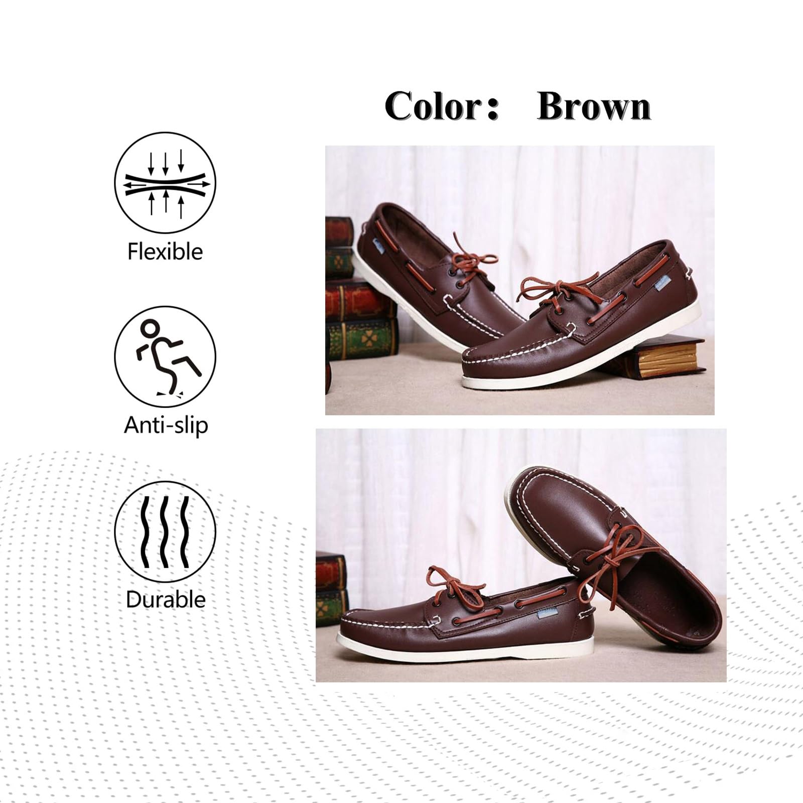 Mocassini Da Uomo Classici Alla Moda Fatti A Mano Con Lacci, Scarpe Da Lavoro Casual In Vera Pelle, Scarpe Da Barca Da Guida